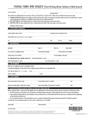 Federal Funds Wire Request Form