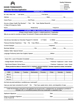 Volunteer Services Application