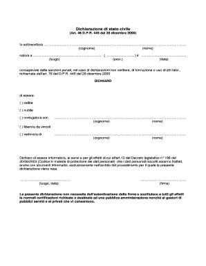 Dichiarazione di stato civile
