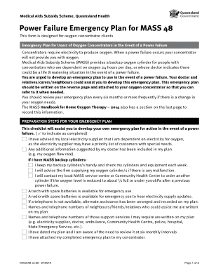 Power Failure Emergency Plan for Oxygen Concentrators