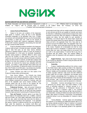 Master Subscription and Services Agreement