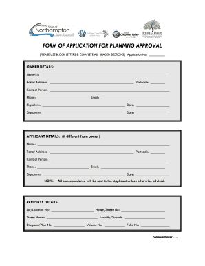 Planning Approval Application Form