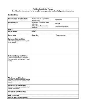 Position Description Form