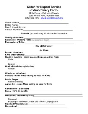 Catholic Wedding Ceremony Order