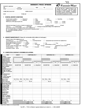 Broker's Price Opinion Form
