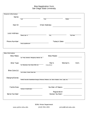 Bike Registration Form