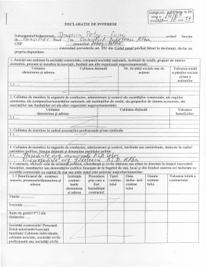 Declaration of Interest Form