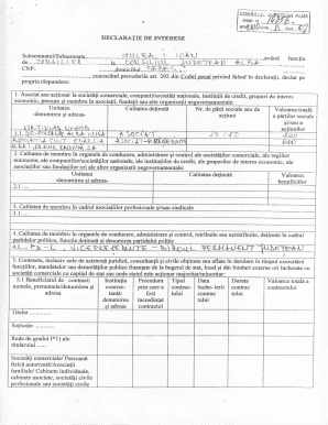 Declaration of Interest Form