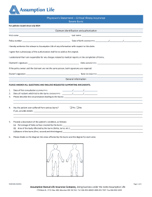 Physician's Statement - Critical Illness Insurance
