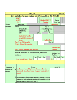 Maharashtra VAT Return-cum-Challan Form 235