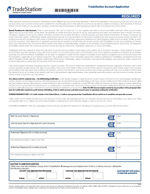 TradeStation Account Application Agreement