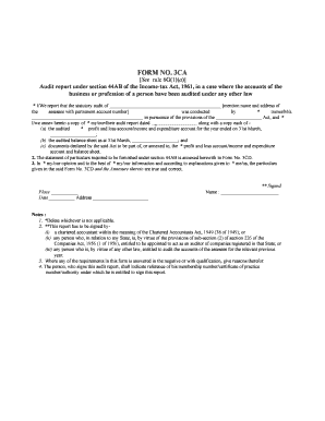 Form 3CA Audit Report