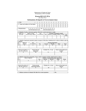 Delhi DVAT 27A Form