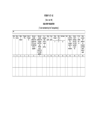 VAT-42 Delivery Register