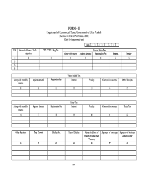 Uttar Pradesh VAT Return Form II