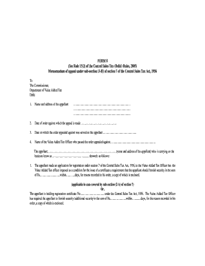 Central Sales Tax Appeal Form