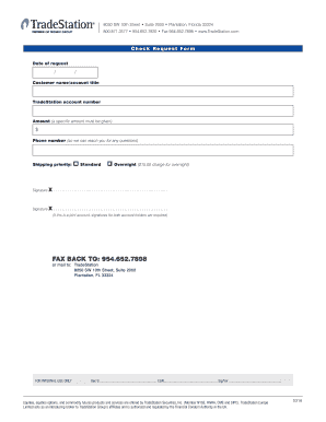 TradeStation Check Request Form