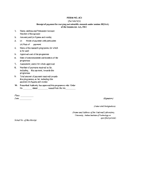 Form 3CI Receipt for Scientific Research Payment
