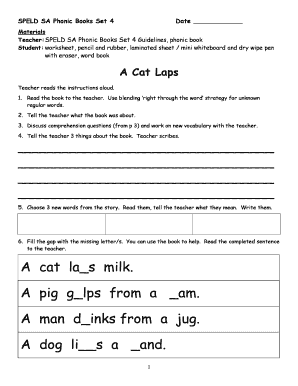 SPELD SA Phonic Books Set 4 Worksheet