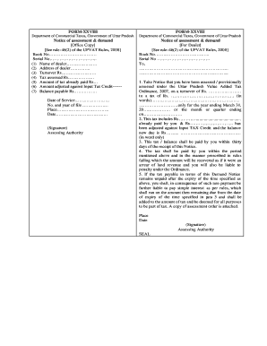 Uttar Pradesh VAT Assessment Notice
