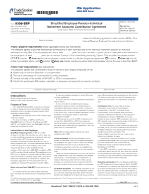 Form 5305-SEP Simplified Employee Pension Agreement