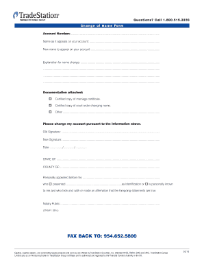 Change of Name Form