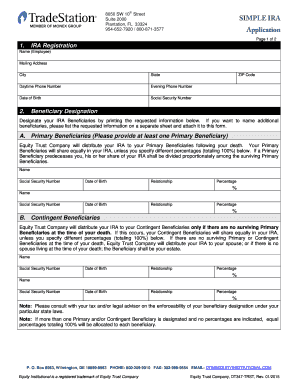 SIMPLE IRA Application Booklet