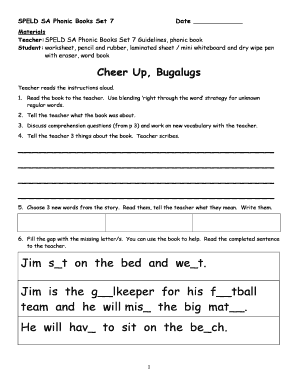 SPELD SA Phonic Books Set 7 Worksheet