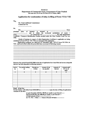Application for Condonation of Delay in Filing Form VII & VIII