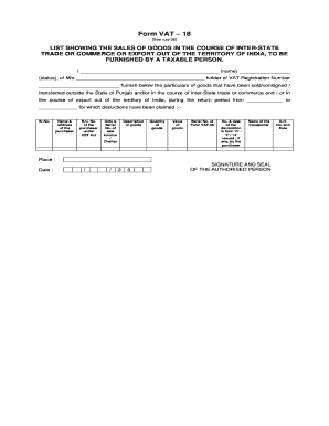 Form VAT-18