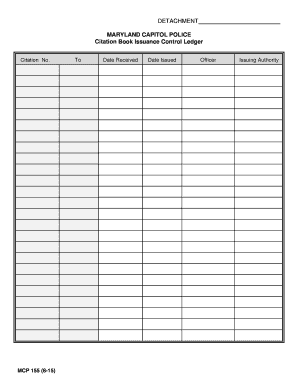 Maryland Capitol Police Citation Ledger