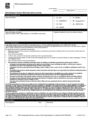 Retirement Check Writing Application