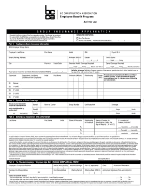 BCCA Group Insurance Application