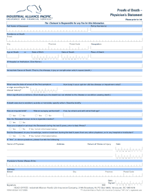 Physician's Statement of Death