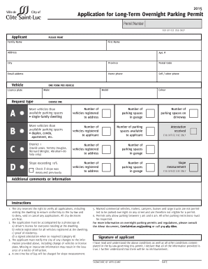 Long-Term Overnight Parking Permit Application