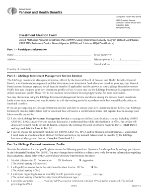 United Methodist Investment Election Form