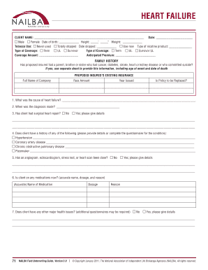 Heart Failure Insurance Application Form
