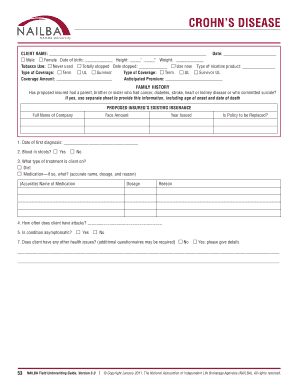 Crohn's Disease Insurance Application Form
