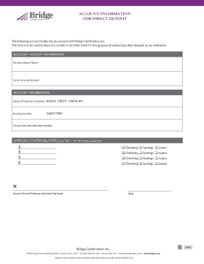Direct Deposit Authorization Form