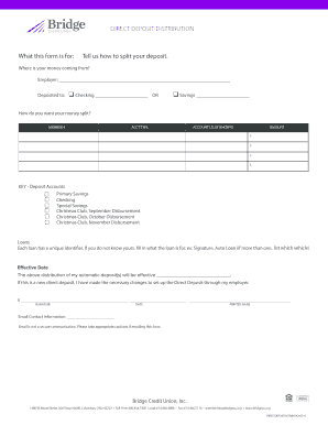 Direct Deposit Distribution Form