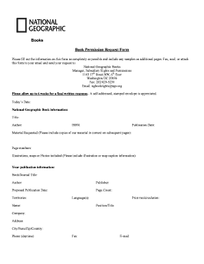 National Geographic Book Permission Request Form