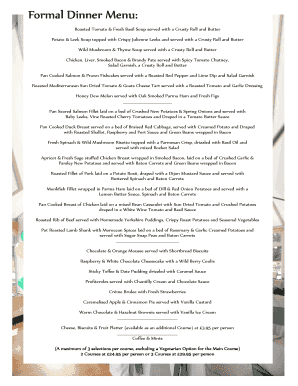 Formal dinner menu template - Formal Dinner Menu - tauntonvalegolf co