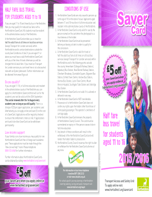 Hertfordshire SaverCard Application