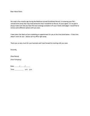Medicare Enrollment Appointment Letter
