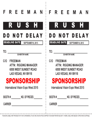 Freeman Exhibitor Shipping Label