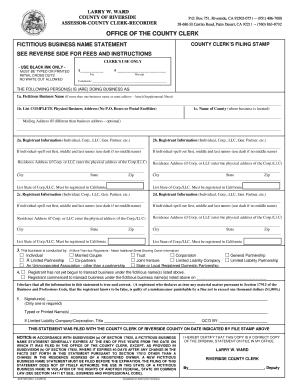 Riverside County Fictitious Business Name Statement