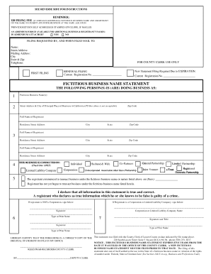California Fictitious Business Name Statement