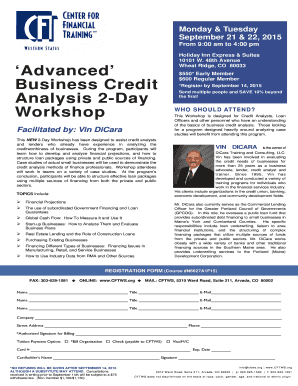 Advanced Business Credit Analysis 2-Day Workshop - cftws