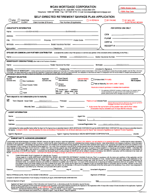 Self-Directed Retirement Savings Plan Application