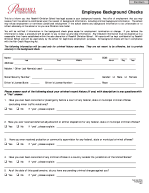 Employee Background Check Form